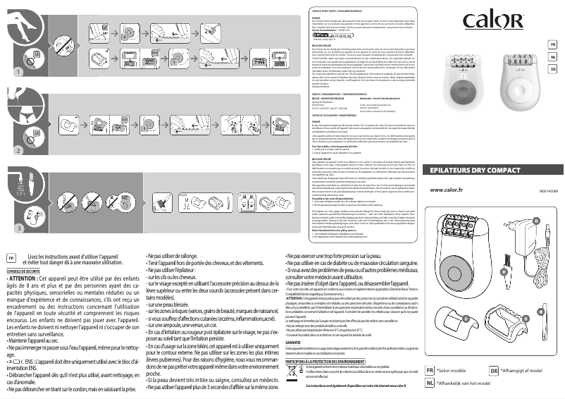 Page 1 de la notice Manuel utilisateur Calor Easy Touch EP1121C0