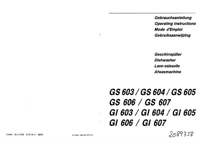 Imagen de la primera página del manual del dispositivo GS 603 B