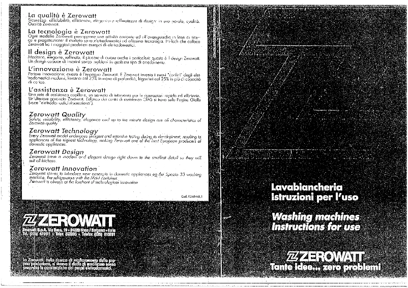 Page 1 de la notice Manuel utilisateur Zerowatt CX 644