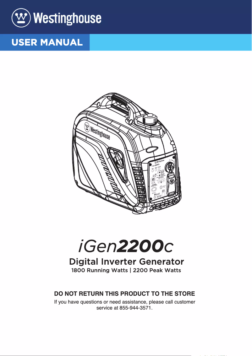 Image de la première page du manuel de l'appareil iGen2200c