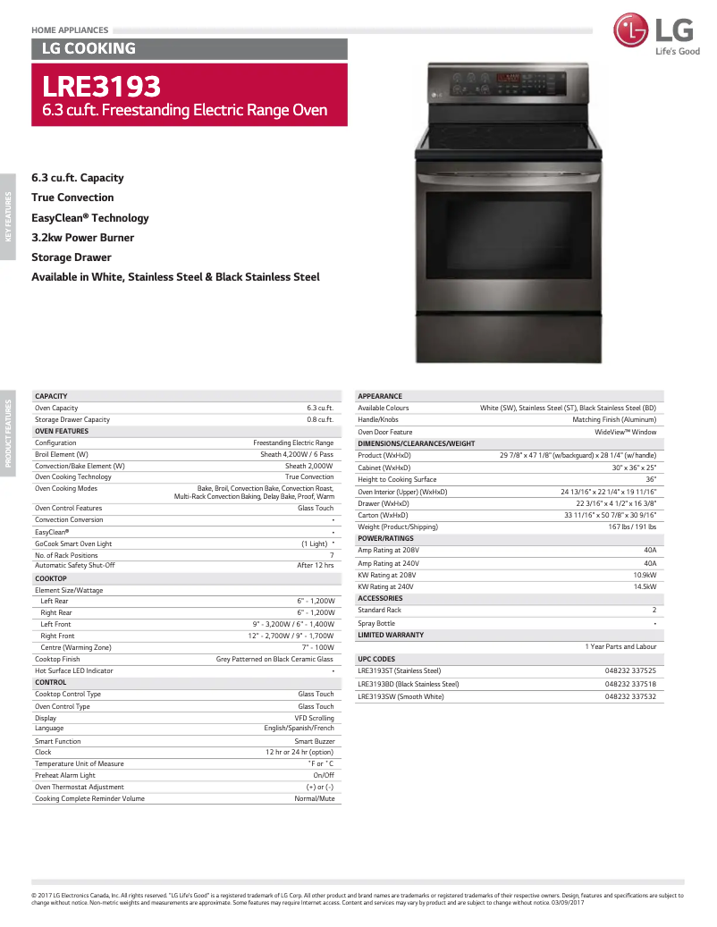 Imagen de la primera página del manual del dispositivo LRE3193ST