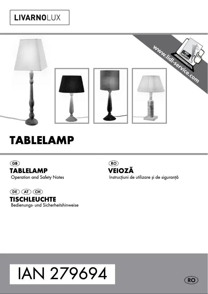 Page 1 de la notice Manuel utilisateur Livarno Lux IAN 279694