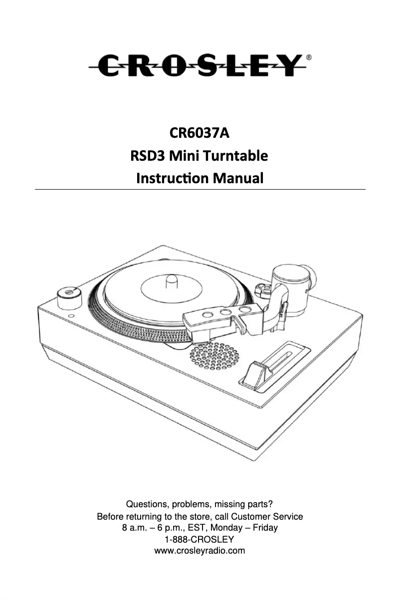 Page 1 de la notice Manuel utilisateur Crosley RSD3 Mini CR6037A