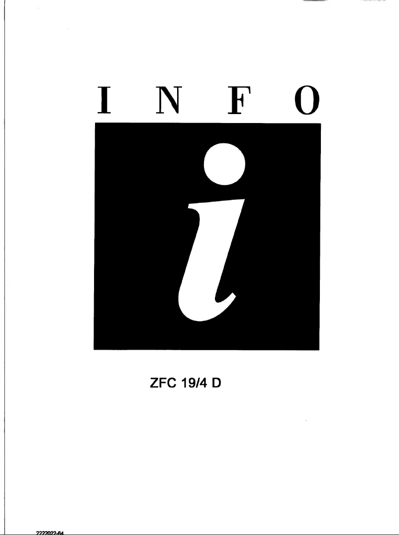 Image de la première page du manuel de l'appareil ZFC 19 4