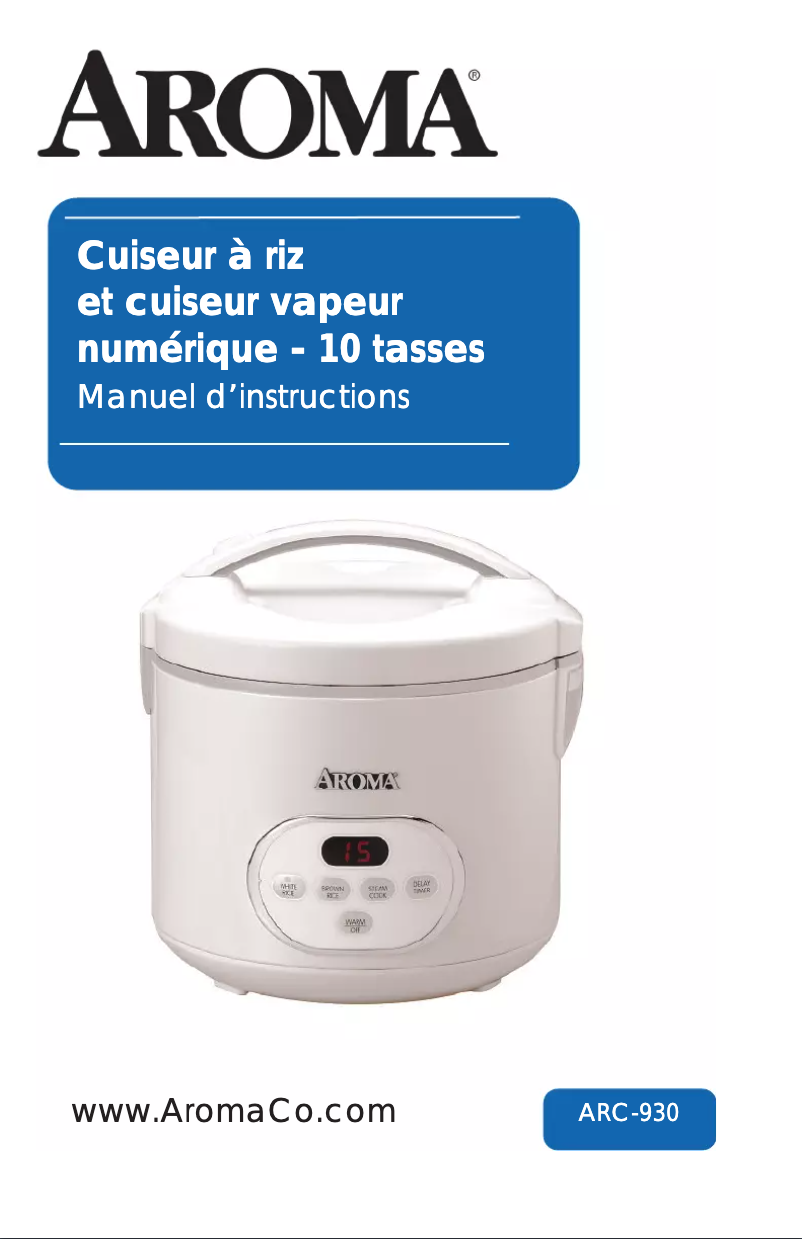 Page 1 de la notice Manuel utilisateur Aroma ARC-930