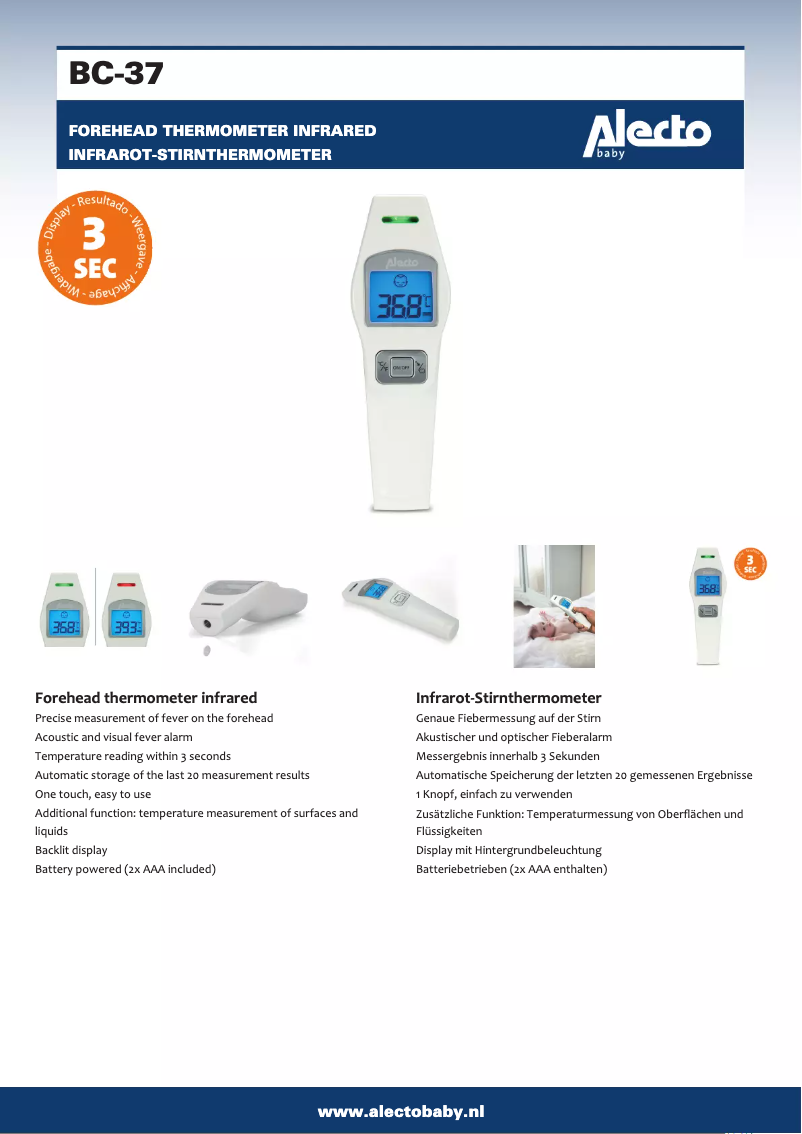 Page n°1 - Manuel utilisateur Alecto BC-37