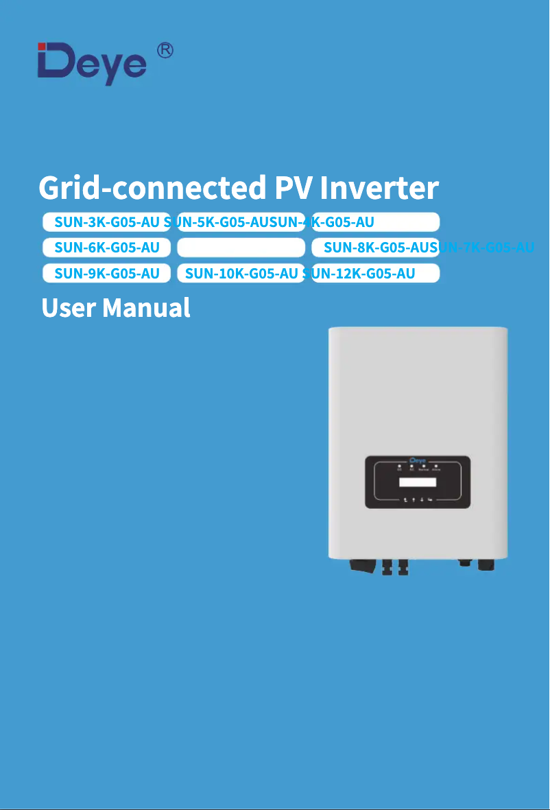 Page 1 de la notice Manuel utilisateur Deye SUN-3K-G05-AU