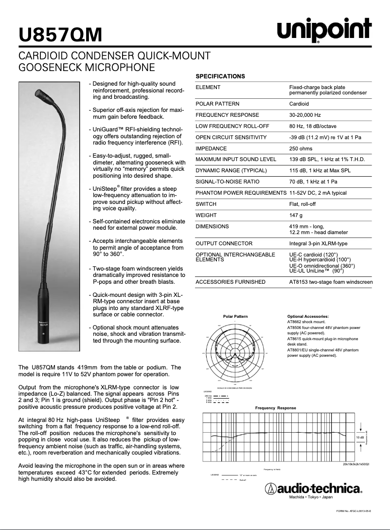 Image de la première page du manuel de l'appareil U857QM