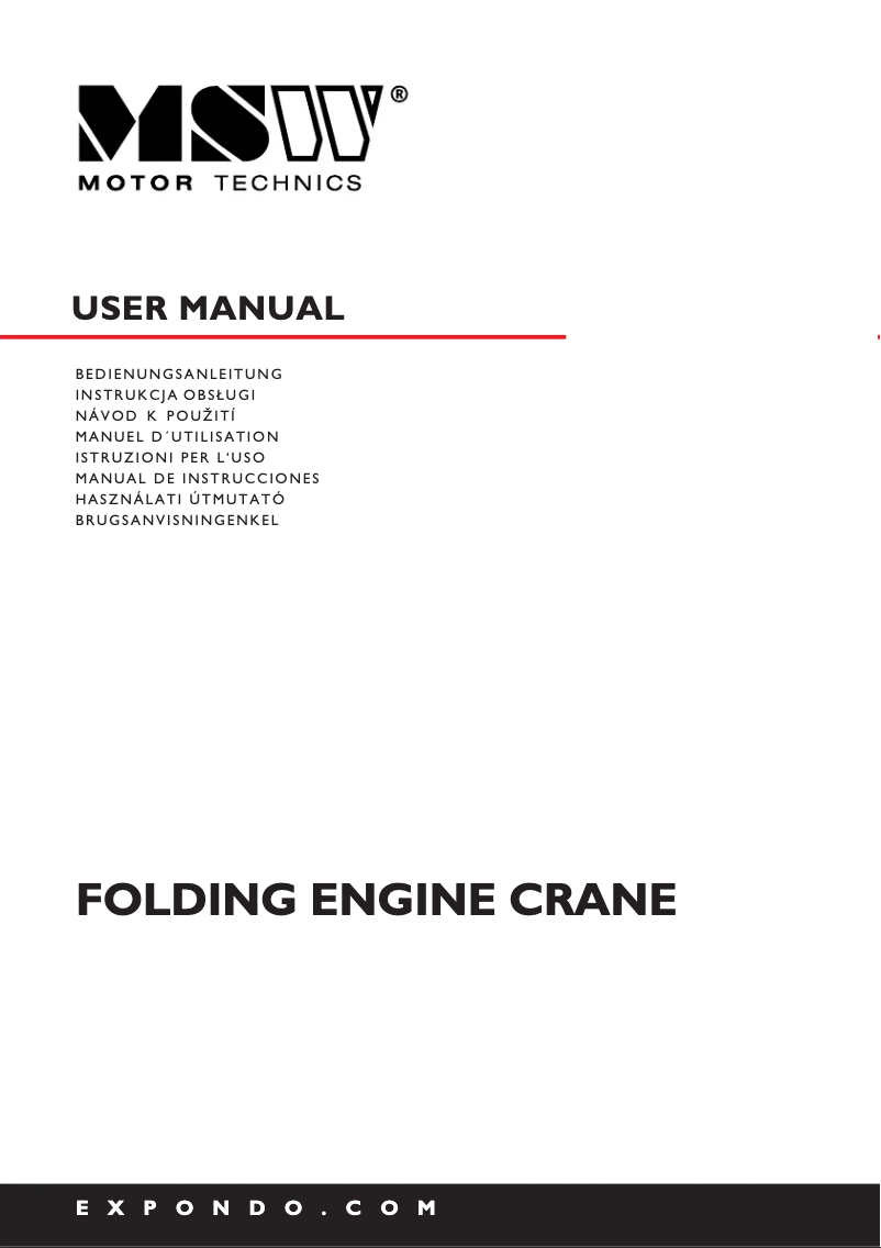 Page n°1 - Manuel utilisateur MSW MSW-ECF1-01