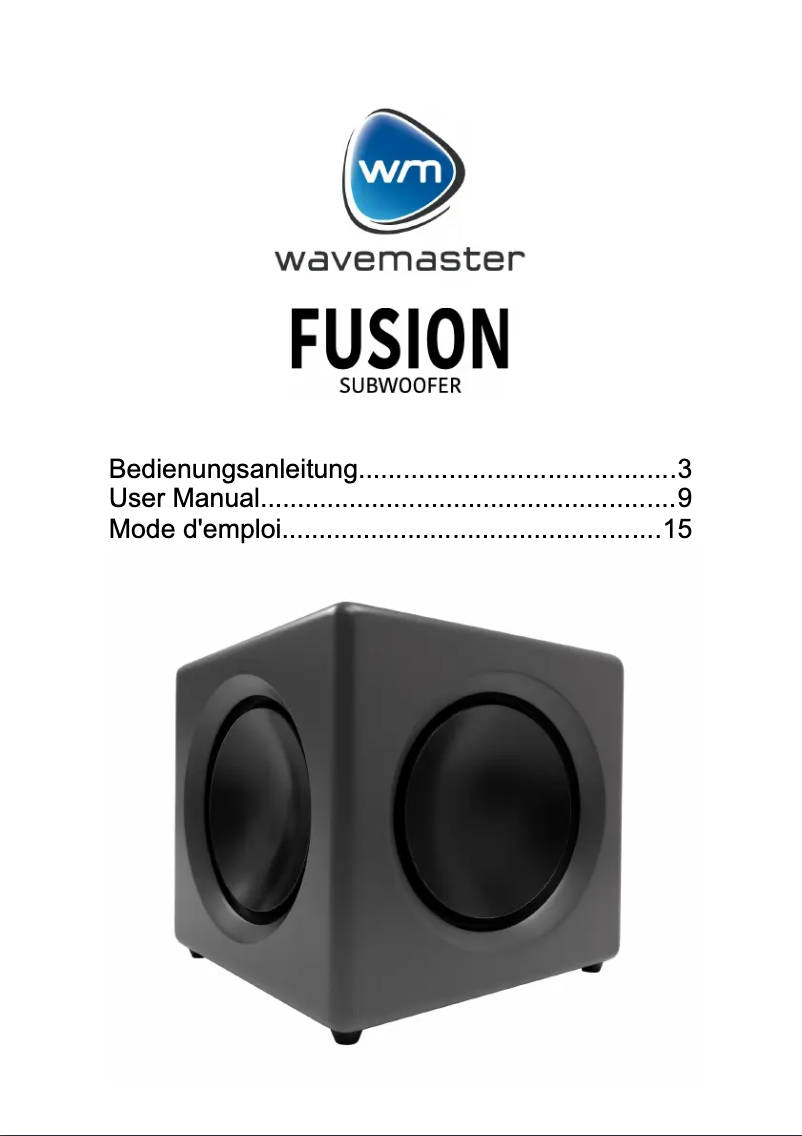 Page 1 de la notice Manuel utilisateur Wavemaster Fusion