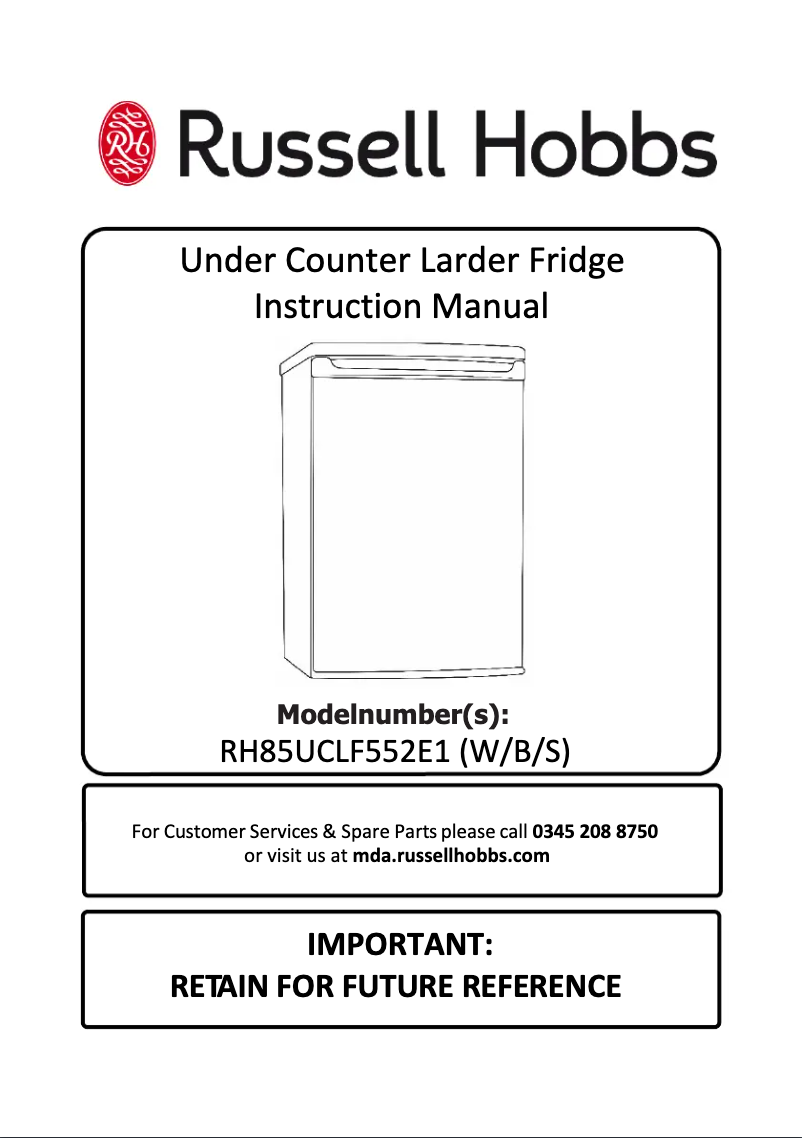Image de la première page du manuel de l'appareil RH85UCLF552E1