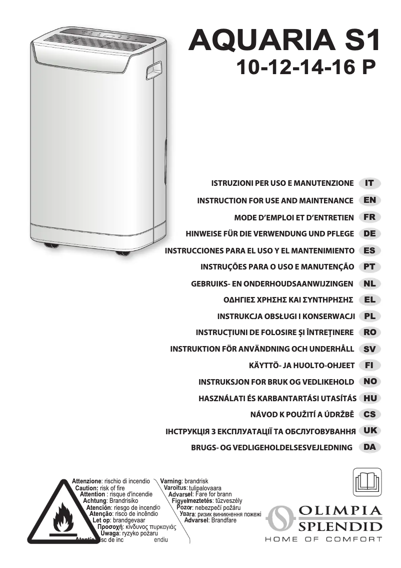 Page 1 de la notice Manuel utilisateur Olimpia Splendid Aquaria S1 16 P