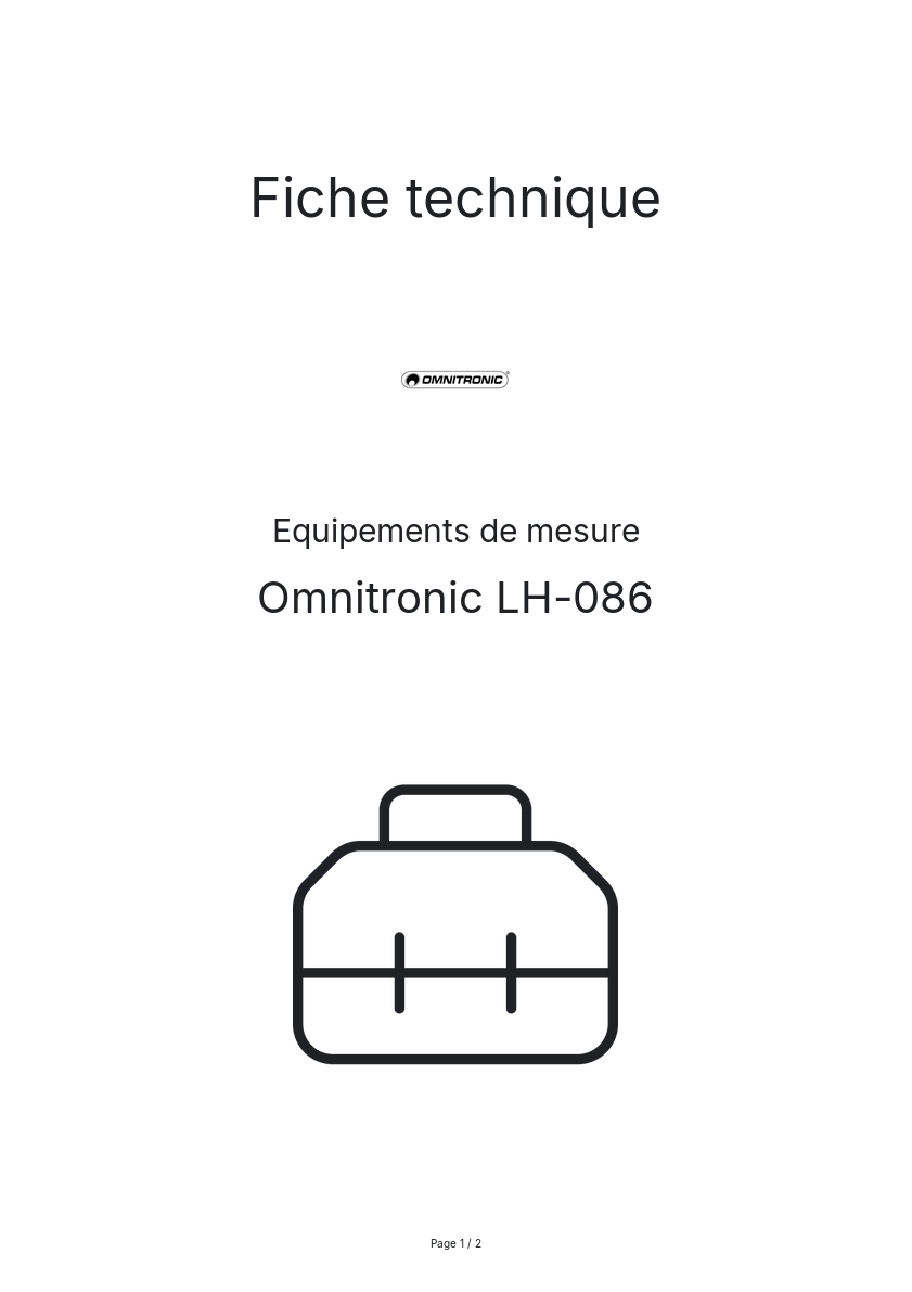 Image de la première page du manuel de l'appareil LH-086