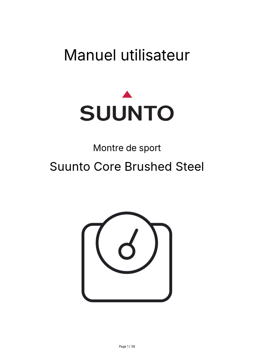 Page n°1 - Manuel utilisateur Suunto Core Brushed Steel