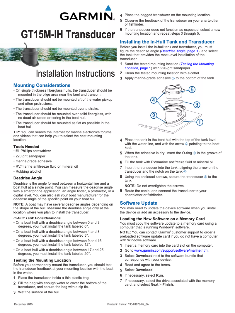 Page n°1 - Mode d'emploi Garmin GT15M-IH