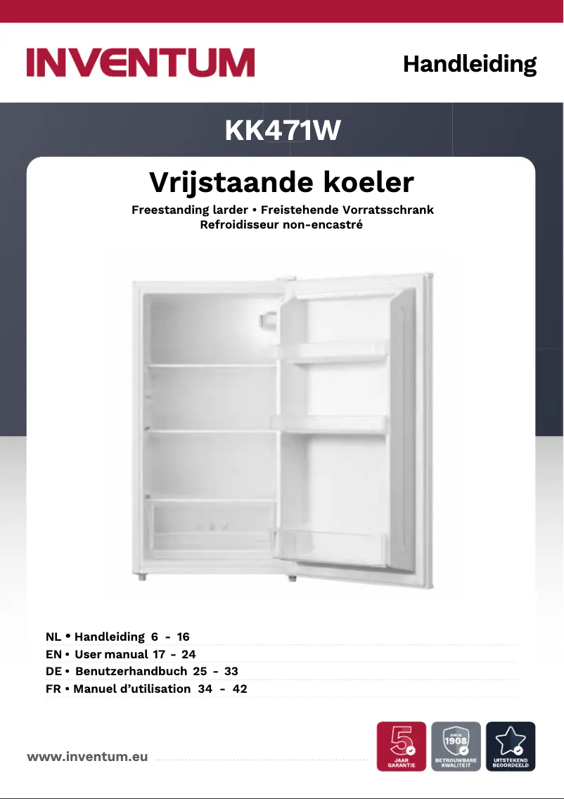 Page 1 de la notice Manuel utilisateur Inventum KK471W