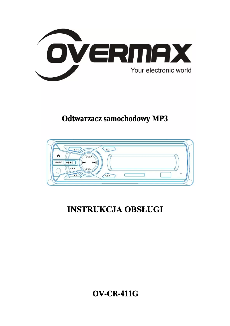 Page 1 de la notice Manuel utilisateur Overmax OV-CR-411G