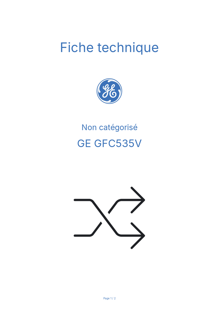 Image de la première page du manuel de l'appareil GFC535V