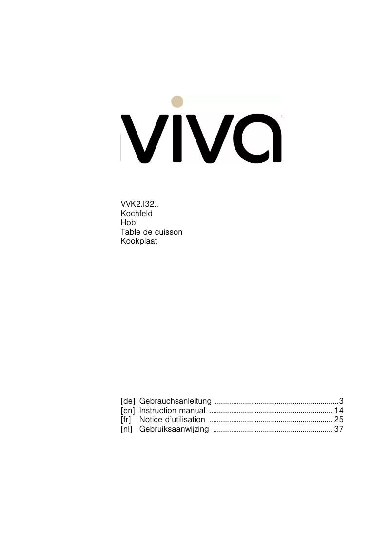 Page n°1 - Manuel utilisateur Viva VVK26I32C0
