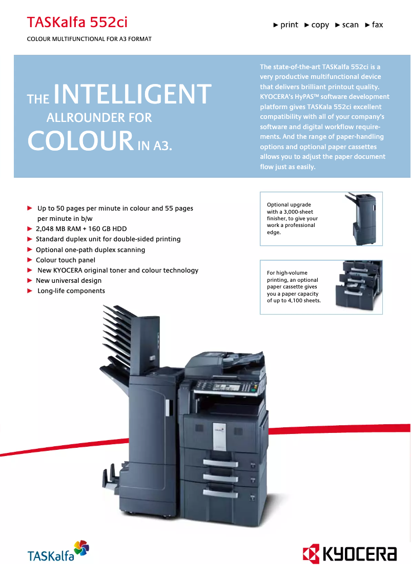 Image de la première page du manuel de l'appareil TASKalfa 552ci