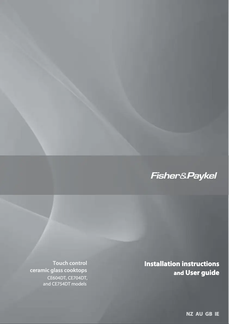 Page n°1 - Manuel utilisateur Fisher & Paykel CE704DTB1