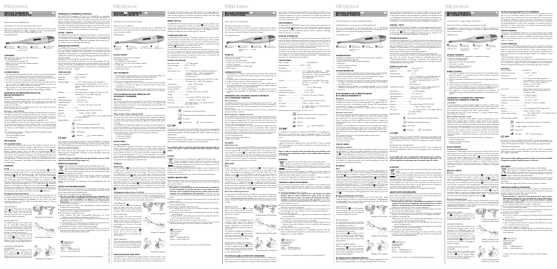 Page 1 de la notice Manuel utilisateur Medisana FTF 77022