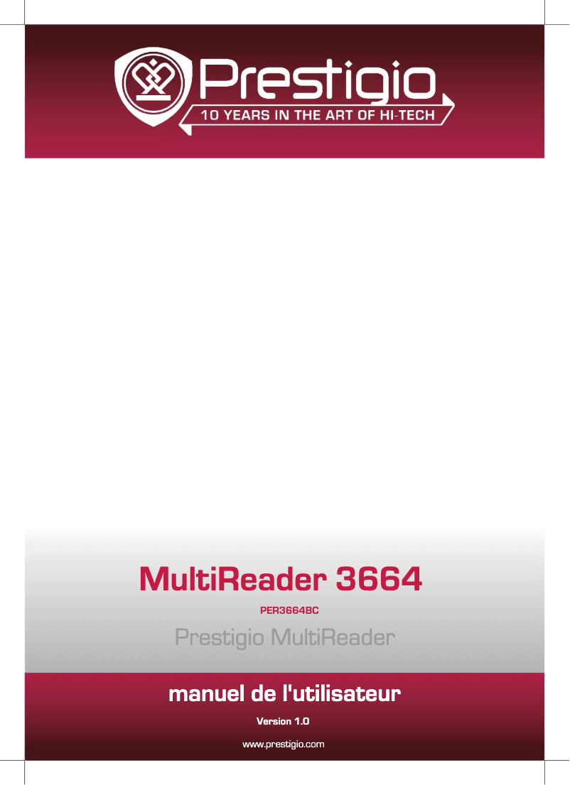 Page n°1 - Manuel utilisateur Prestigio MultiReader 3664 Kite
