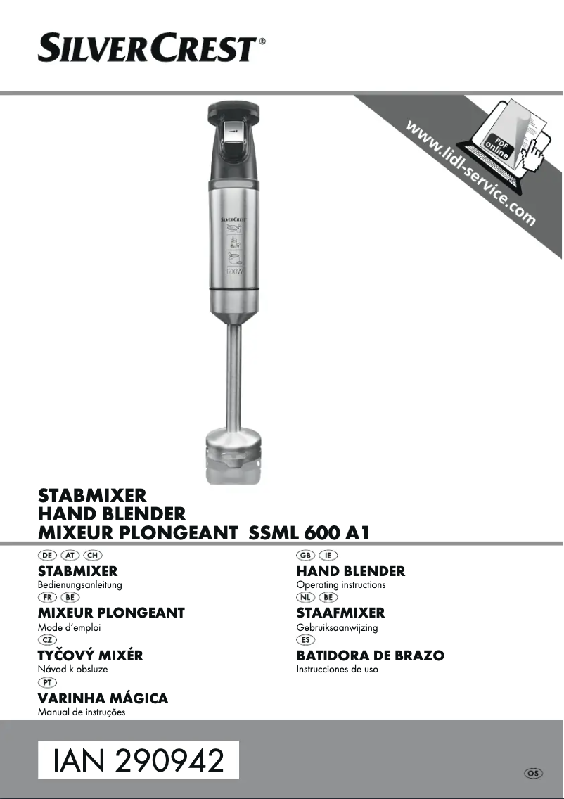 Page n°1 - Manuel utilisateur SilverCrest SSML 600 A1