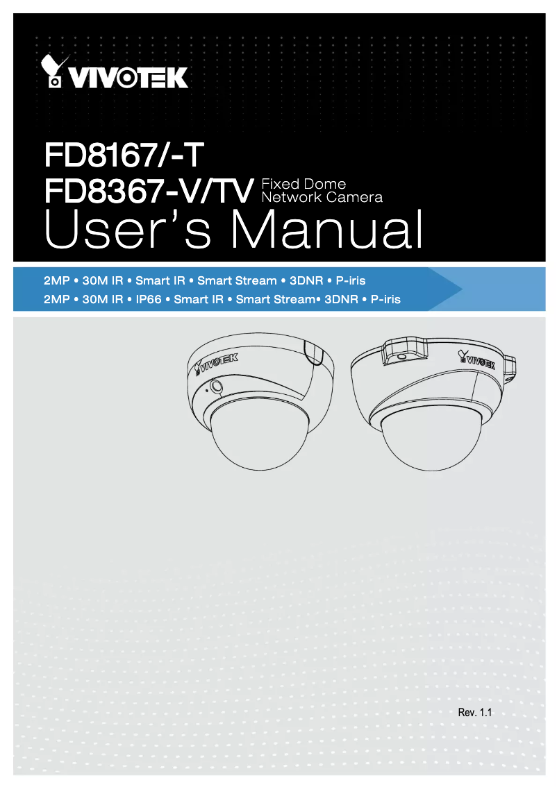 Page n°1 - Manuel utilisateur Vivotek FD8367-TV