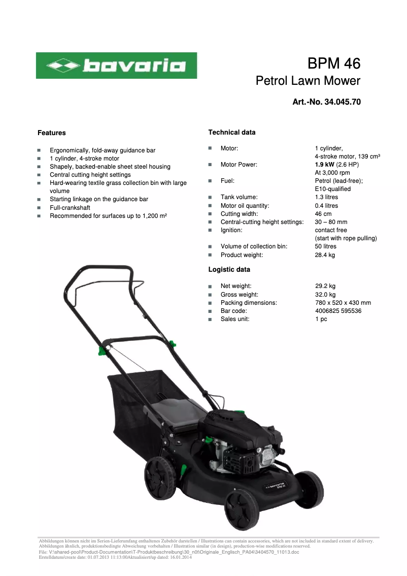 Página 1 del manual Manual de usuario Bavaria BPM 46