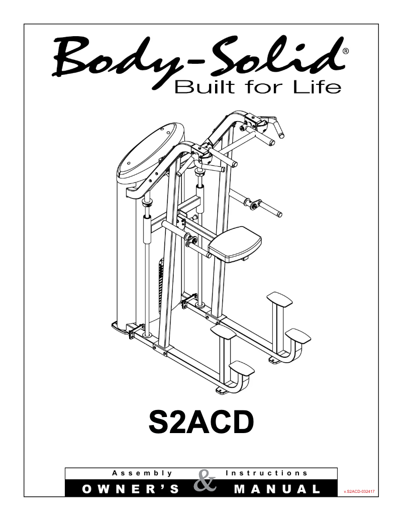 Page 1 de la notice Instructions / montage Body-Solid S2ACD