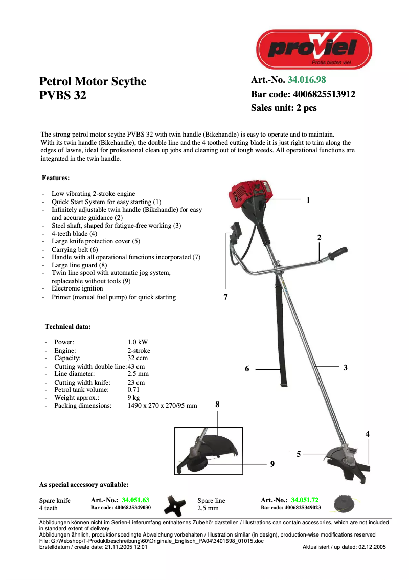Página 1 del manual Manual de usuario Proviel PVBS 32