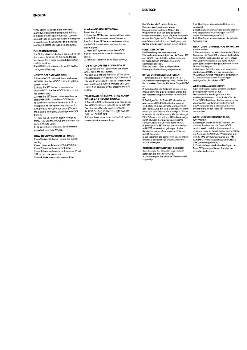 Image de la première page du manuel de l'appareil VIKIS