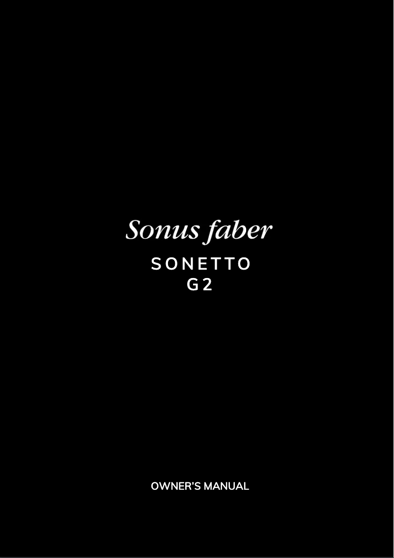 Page n°1 - Manuel utilisateur Sonus Faber Sonetto II G2