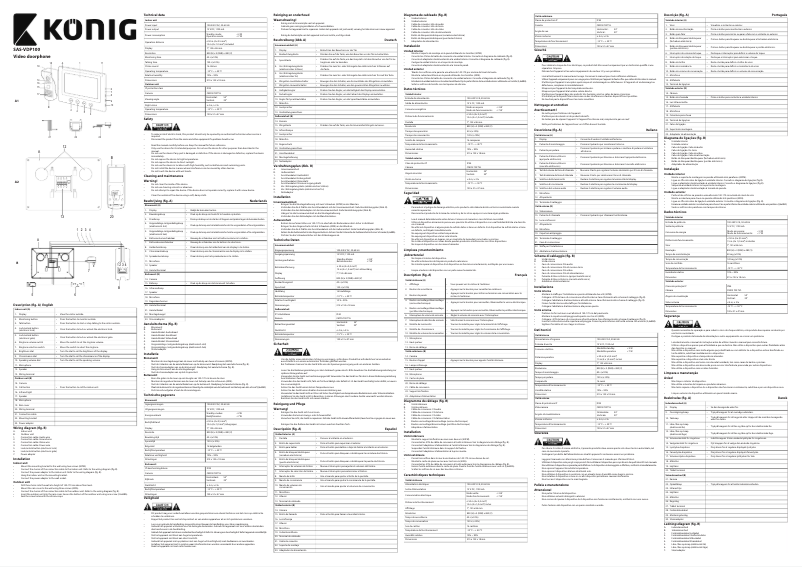Page 1 de la notice Manuel utilisateur Konig SAS-VDP100