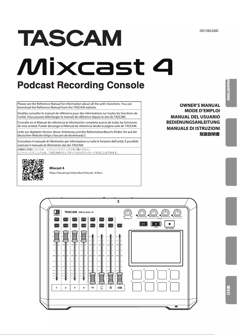 Page n°1 - Manuel utilisateur Tascam Mixcast 4