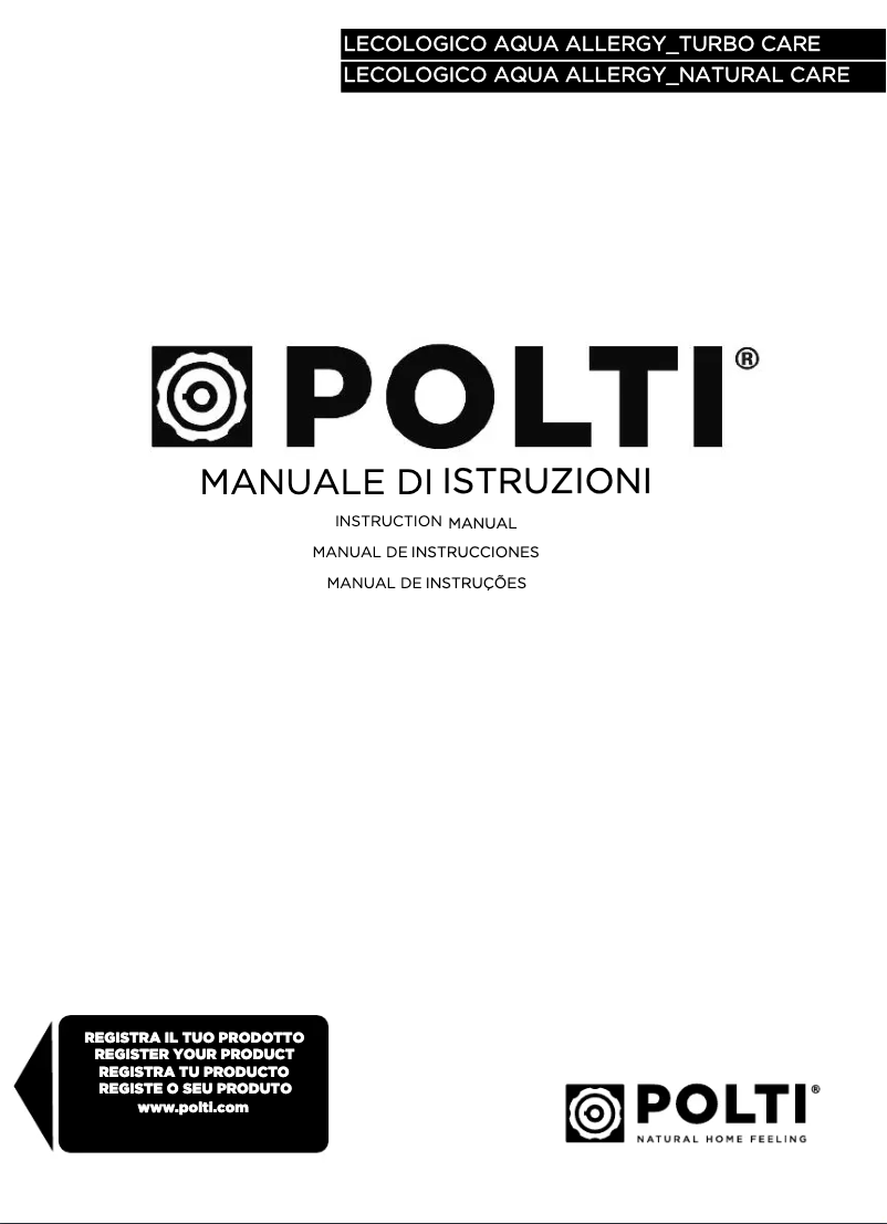 Image de la première page du manuel de l'appareil Forzaspira Lecologico Aqua Allergy