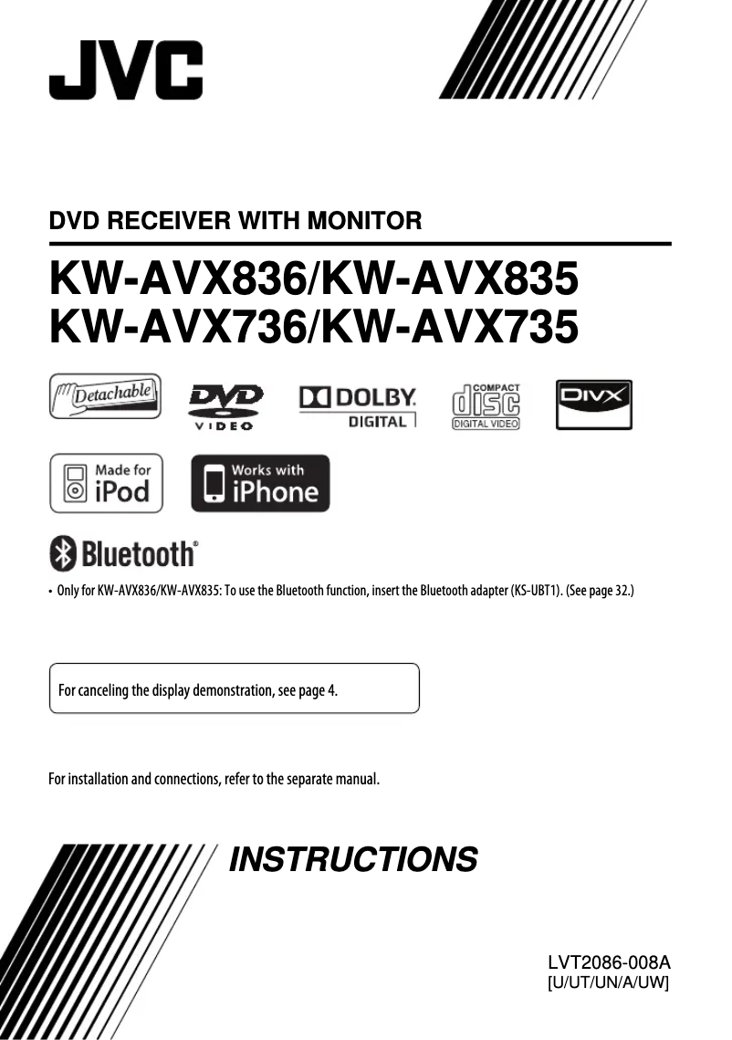 Image de la première page du manuel de l'appareil KW-AVX736