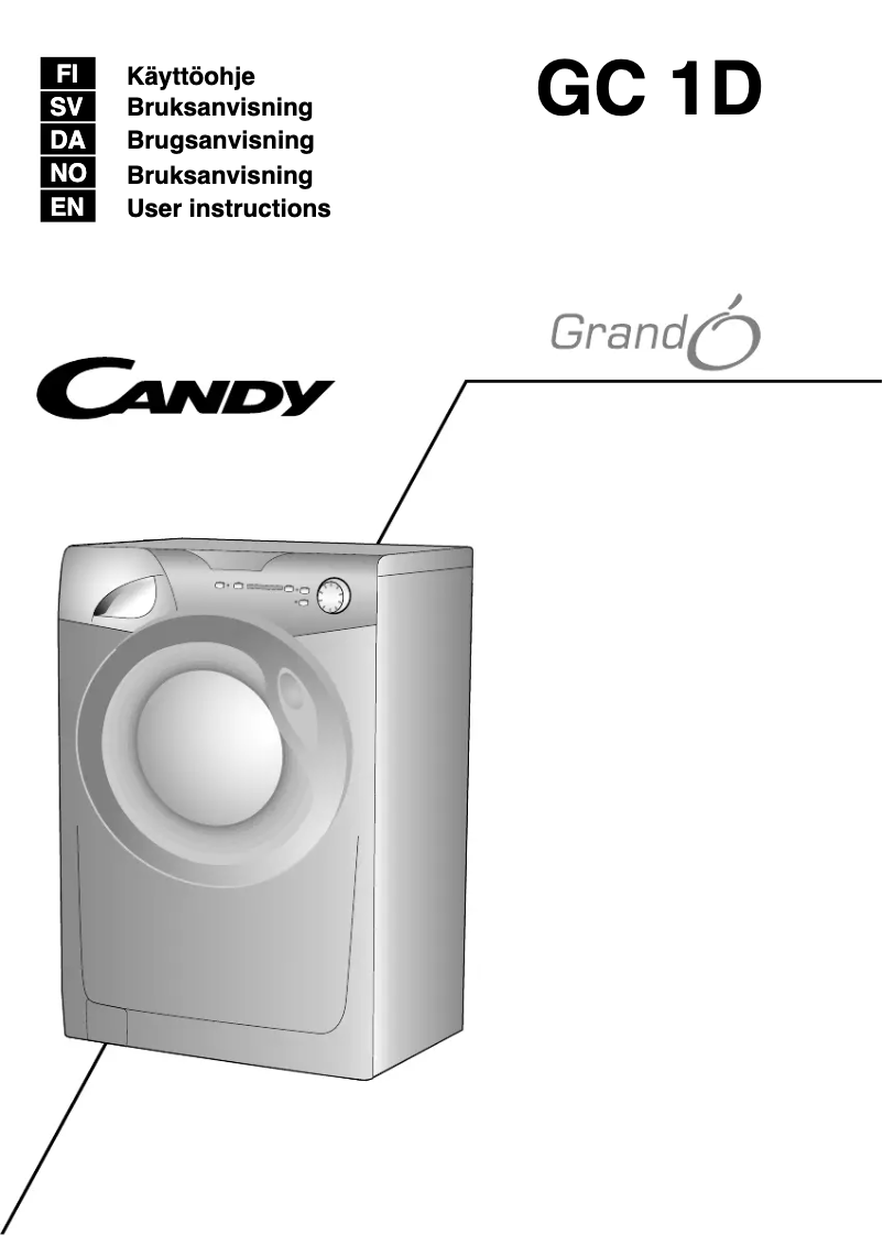 Page 1 de la notice Manuel utilisateur Candy GC 1361D1/1-S