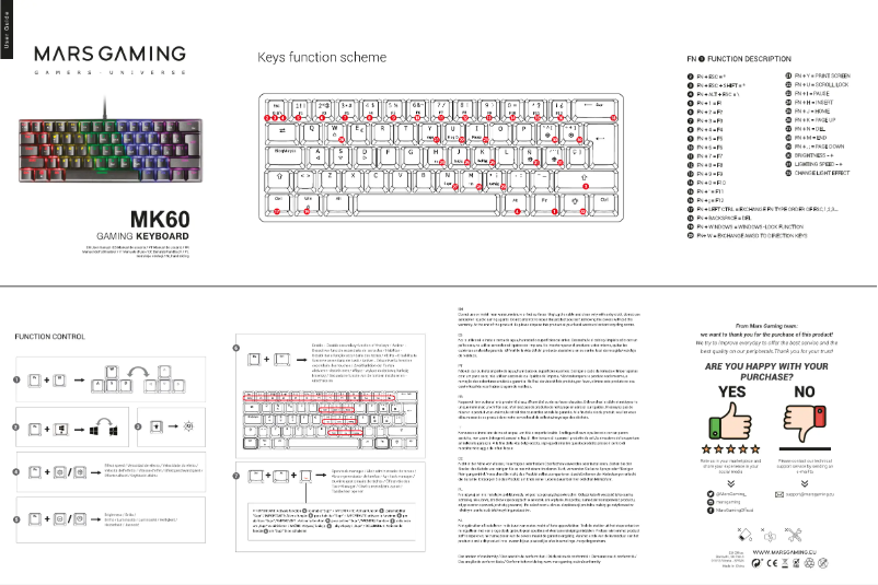 Page n°1 - Manuel utilisateur Mars Gaming MK60