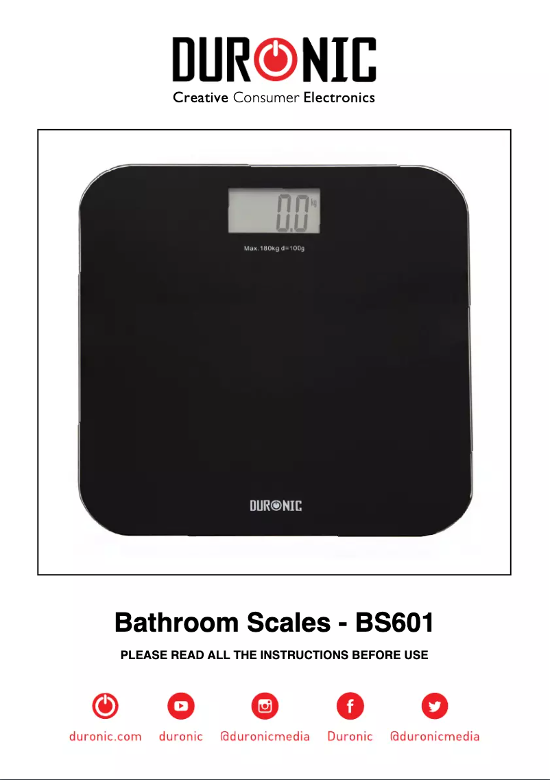 Page 1 de la notice Manuel utilisateur Duronic BS601