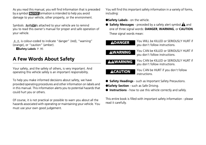 Page 1 de la notice Manuel utilisateur Honda Civic Type R (2018)