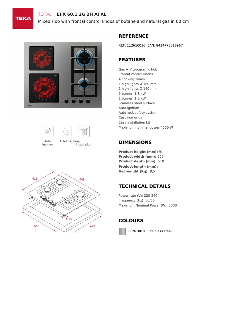 Image de la première page du manuel de l'appareil EFX 70 5G AI AL DR
