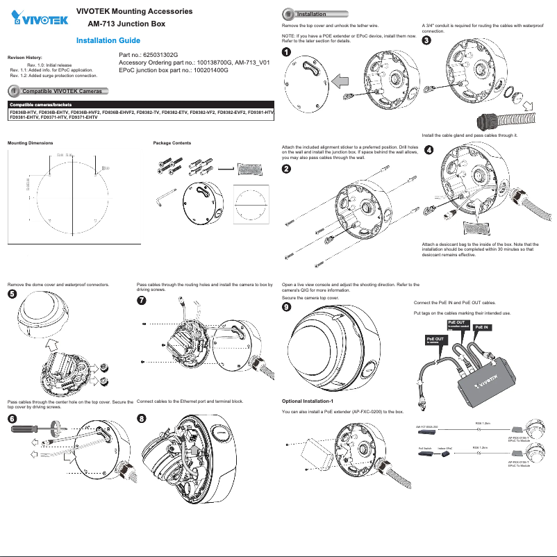 Page 1 de la notice Manuel utilisateur Vivotek AM-713-E