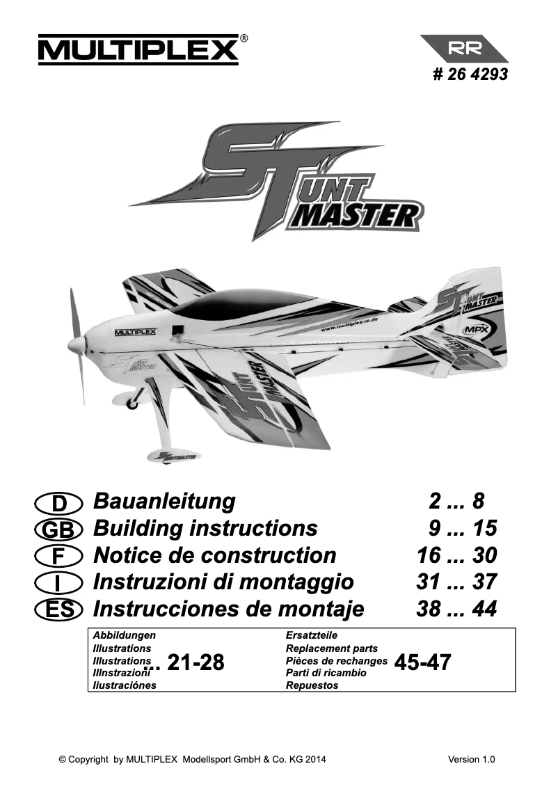 Page 1 de la notice Manuel utilisateur Multiplex RR StuntMaster