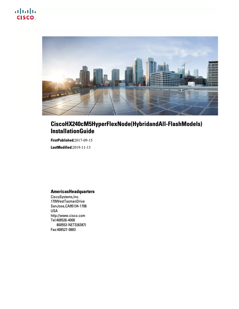 Page n°1 - Manuel utilisateur Cisco HyperFlex HX240c M5