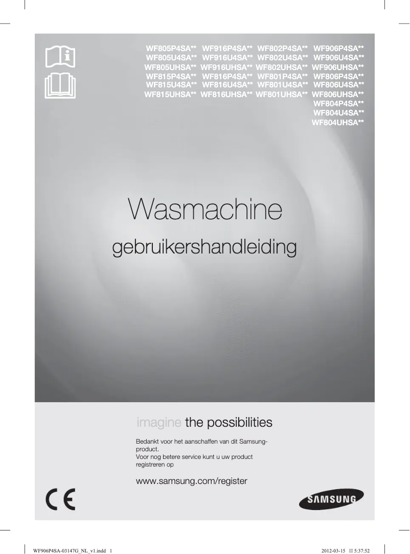 Page n°1 - Manuel utilisateur Samsung WF805P4SA