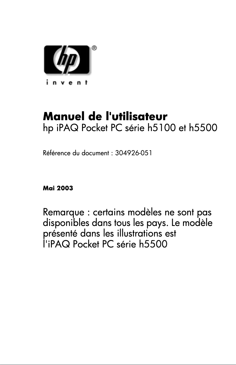Page n°1 - Manuel utilisateur HP iPAQ h5100