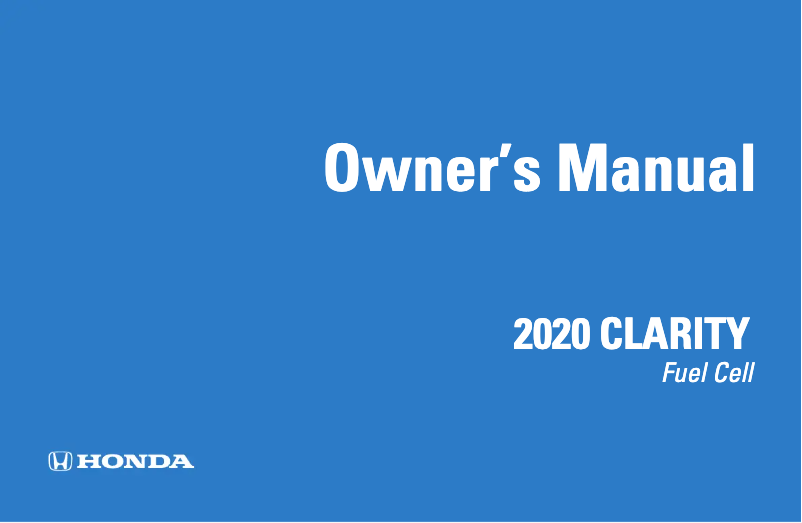 Imagen de la primera página del manual del dispositivo Clarity Fuel Cell (2020)