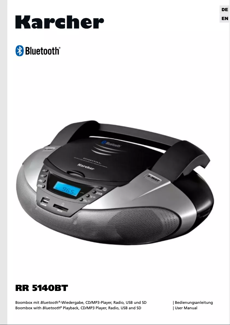 Página 1 del manual Manual de usuario Karcher Audio RR 5140BT